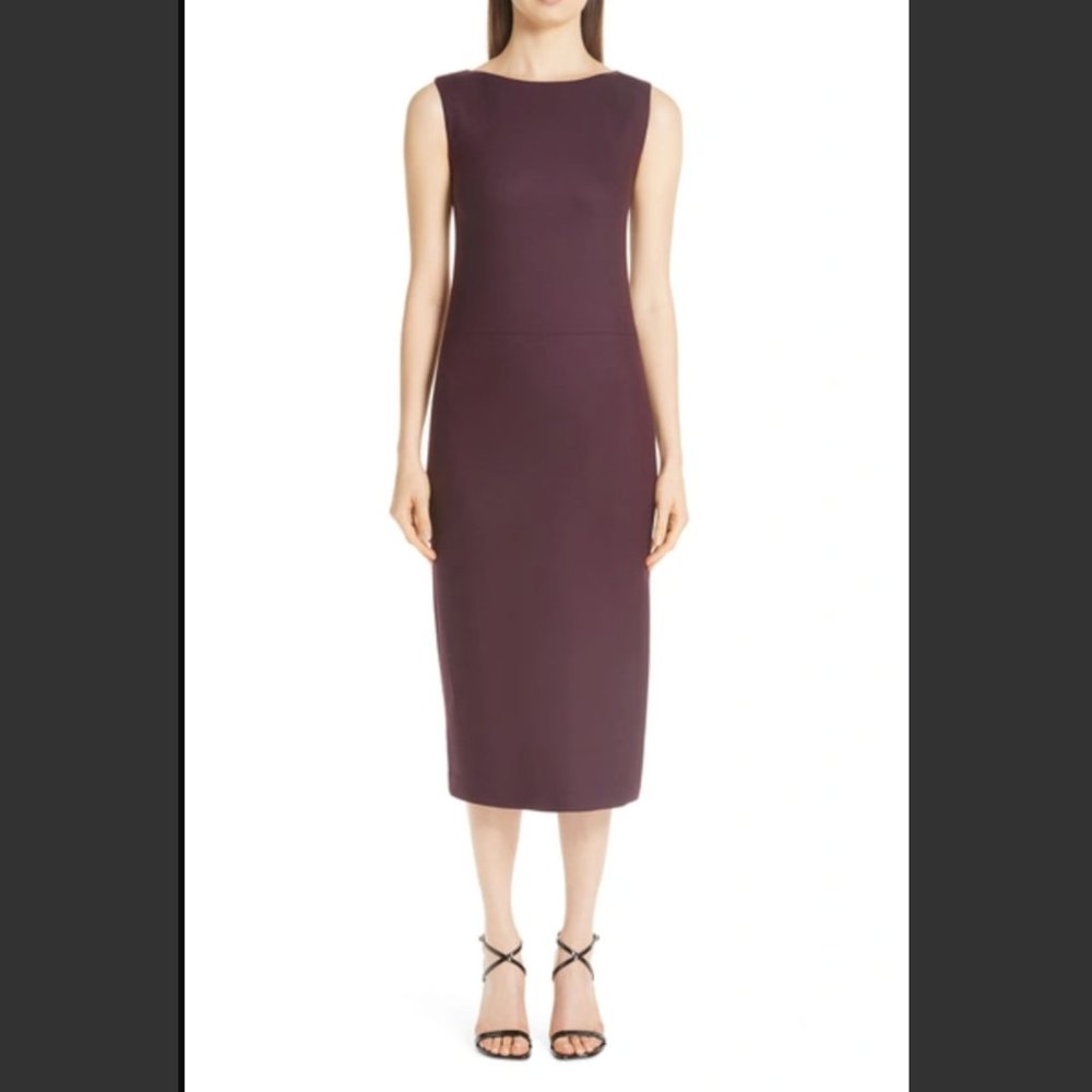 ADAM LIPPES Double Face Wool Sheath Dress In Purple Size 0